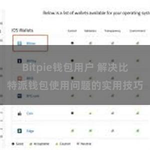 Bitpie钱包用户 解决比特派钱包使用问题的实用技巧