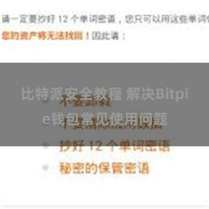 比特派安全教程 解决Bitpie钱包常见使用问题