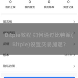 Bitpie教程 如何通过比特派(Bitpie)设置交易加速？